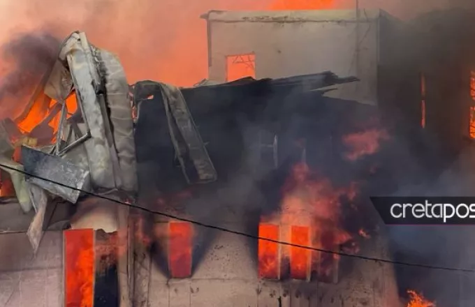 Ηράκλειο: Παραμένουν οι δυνάμεις στη βιομηχανία επεξεργασίας ξύλου - Δεν υπάρχει ενεργή εστία