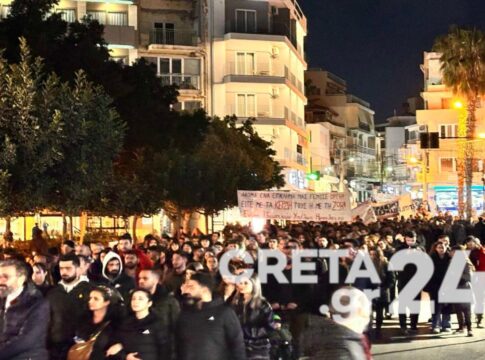 Μαζικές και οι χθεσινές συγκεντρώσεις για τα Τέμπη στην Κρήτη – Επεισόδια σε Αθήνα και Θεσσαλονίκη