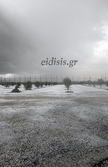 Σφοδρή χαλαζόπτωση στο Κιλκίς - Ζημιές σε καλλιέργειες