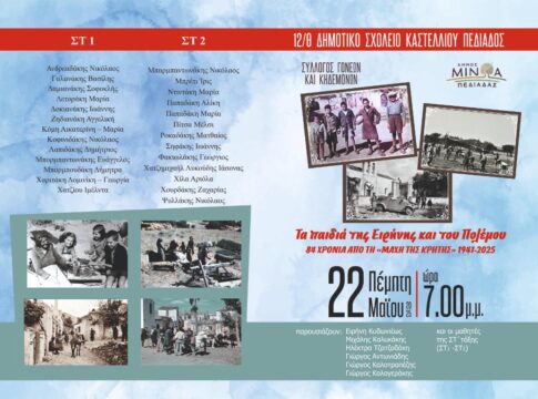 Διήμερο εκδηλώσεων Τοπικής Ιστορίας στο Δημοτικό Σχολείο Καστελλίου