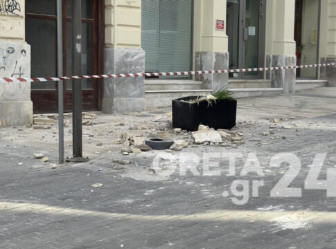 Κλείνουν δρόμοι στο κέντρο του Ηρακλείου μετά τον ισχυρό σεισμό