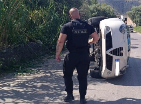 Κρήτη: Τούμπαρε αυτοκίνητο – Εικόνες
