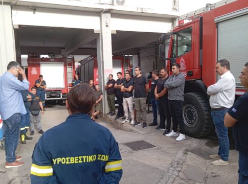 Περιοδεία κλιμακίου του ΚΚΕ στην Πυροσβεστική Υπηρεσία Χανίων και τον 1ο Πυροσβεστικό Σταθμό