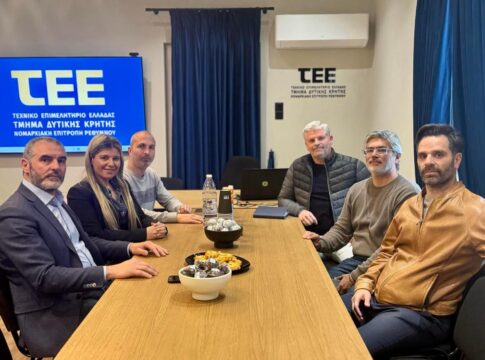 Συνάντηση του Βουλευτή Ρεθύμνης Μανόλη Χνάρη με το ΔΣ της Νομαρχιακής Επιτροπής Ρεθύμνου του ΤΕΕ ΤΔΚ