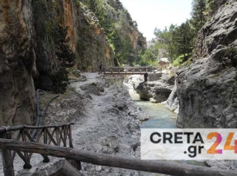 Τραυματίστηκε τουρίστας στο Φαράγγι της Σαμαριάς μετά από πτώση πέτρας