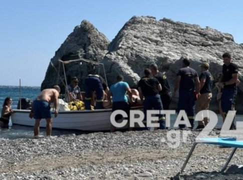Ηράκλειο: Με καΐκι η διάσωση λουόμενου από γνωστή αλλά απόκρημνη παραλία