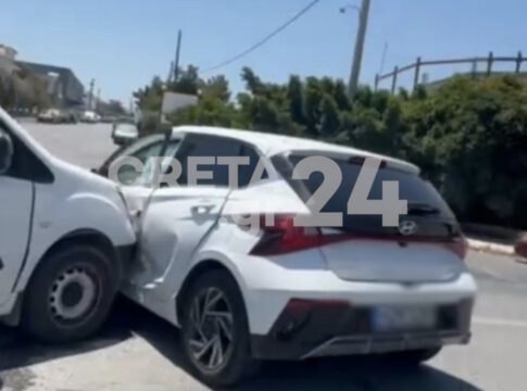 Ηράκλειο: Τροχαίο στη ΒΙΠΕ – Συγκρούστηκαν αυτοκίνητα (εικόνες & βίντεο)
