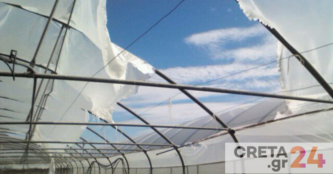 Kρήτη: Τεράστιες καταστροφές σε θερμοκήπια από τους δυνατούς ανέμους (εικόνες)