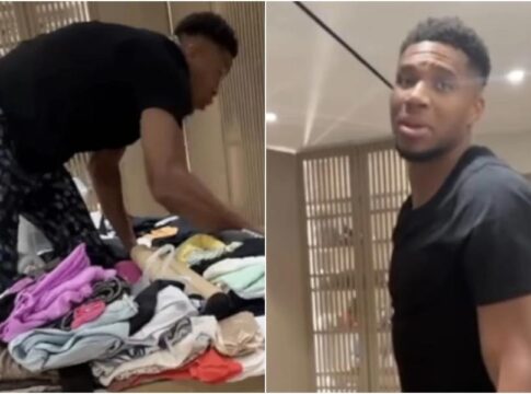 Γιάννης Αντετοκούνμπο: Έδωσε ρεσιτάλ προσπαθώντας να σκοτώσει κατσαρίδα – Ανέβηκε τρομαγμένος σε τραπέζι, δείτε βίντεο