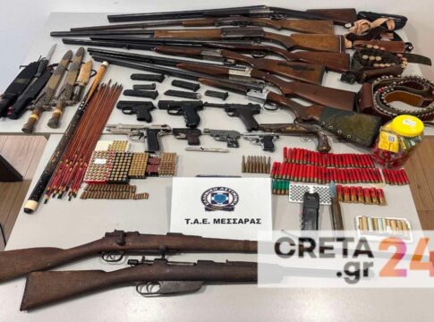 Ηράκλειο: Οι μπαλοθιές στο γλέντι «αποκάλυψαν»… πλούσιο οπλοστάσιο – Χειροπέδες σε δύο άτομα