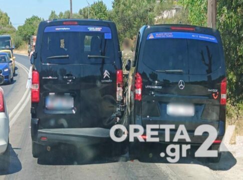 Κρήτη: Καραμπόλα δύο mini bus και ενός αυτοκινήτου – Εικόνες
