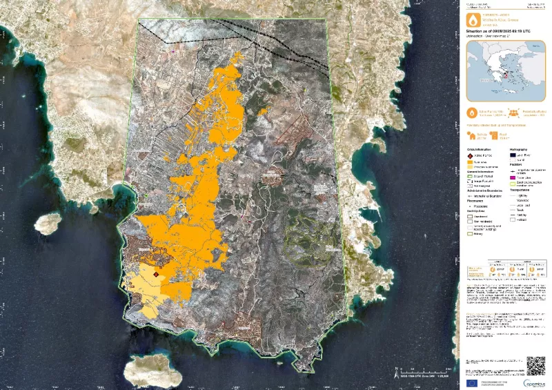 Φωτιές σε Κερατέα και Ηλεία: Στάχτη 23.758 στρέμματα - Δείτε δορυφορικές εικόνες