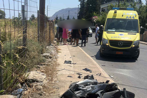 Kρήτη: Τραυματίστηκε σοβαρά οδηγός μηχανής σε τροχαίο (εικόνες)