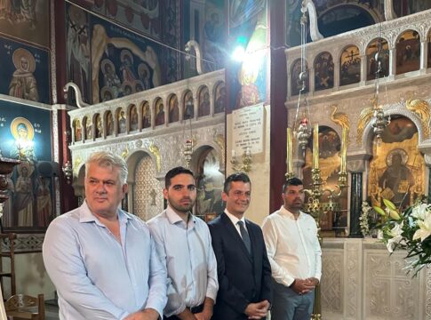 Ο Κωνσταντίνος Κεφαλογιάννης στον Εσπερινό του Αγίου Τίτου στο Τυμπάκι