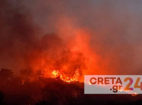 Πυρκαγιές: Δύσκολη Παρασκευή για την Κρήτη – Συναγερμός για το «κοκτέιλ» ισχυρών βοριάδων και ζέστης
