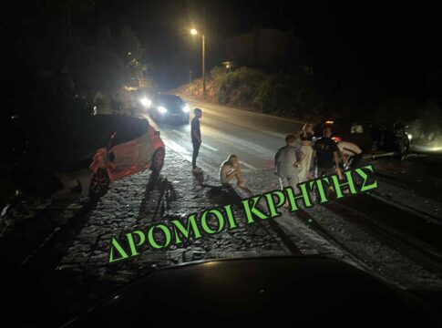 Τροχαίο στην Κρήτη: Τρεις τραυματίες μετά από σφοδρή σύγκρουση αυτοκινήτων