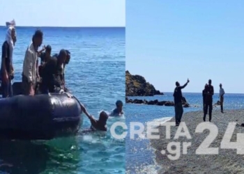 Αποβίβαση μεταναστών στους Καλούς Λιμένες: Το βίντεο και οι “selfie” της άφιξης