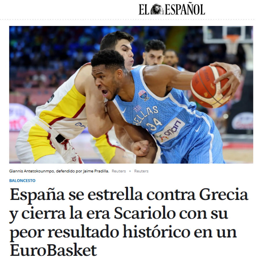 Eurobasket 2025: «Μαύρη Πέμπτη» γράφουν οι Ισπανοί για την ήττα από την Ελλάδα - «Πιο τρομακτικός από ποτέ» λέει η FIBΑ για τον Αντετοκούνμπο