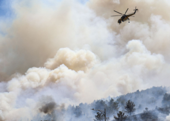 Φωτιά σε δασική έκταση στην περιοχή Λευκόγεια της Δράμας
