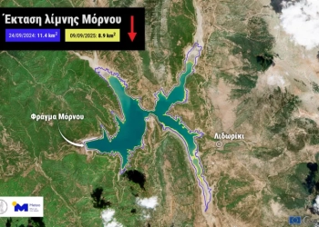 Μόρνος: Στη χαμηλότερη έκταση της τελευταίας δεκαετίας η λίμνη