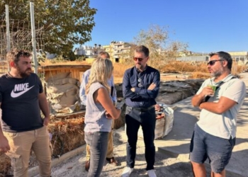 Στο εργοτάξιο της Ελ. Βενιζέλου ο Δήμαρχος Μαλεβιζίου Μενέλαος Μποκέας