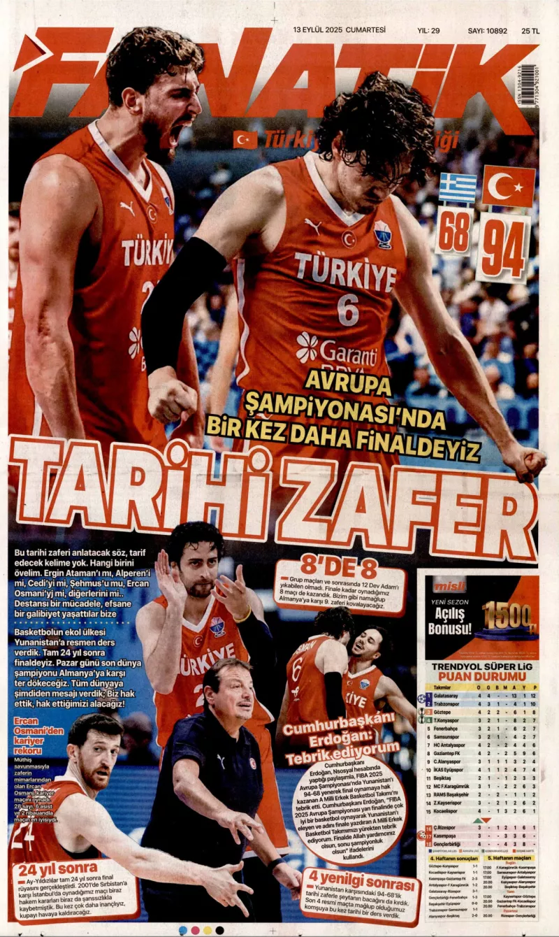 Τουρκικά ΜΜΕ για την πρόκριση της Τουρκίας