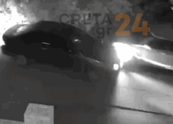 Ηράκλειο: Τράκαρε σταθμευμένο όχημα και “εξαφανίστηκε” – Δείτε βίντεο