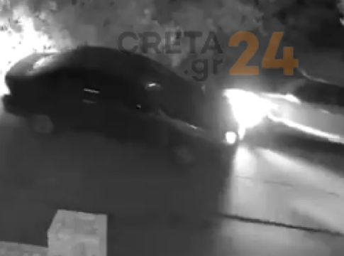 Ηράκλειο: Τράκαρε σταθμευμένο όχημα και “εξαφανίστηκε” – Δείτε βίντεο