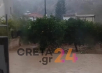 Κακοκαιρία στην Κρήτη: «Χείμαρρος» στο Παλαιόκαστρο – Oι περιοχές με τα μεγαλύτερα ύψη βροχής
