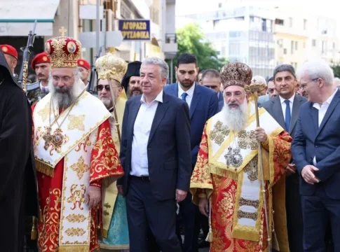 Ο Κωνσταντίνος Κεφαλογιάννης στη γιορτή του Αγίου Μηνά στο Ηράκλειο