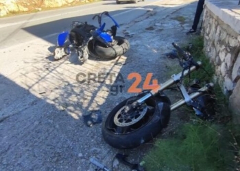 Σοκαριστικό τροχαίο στα Χανιά: Μηχανή «κόπηκε» στη μέση – Δείτε φωτογραφίες