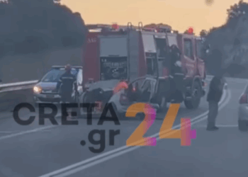 Θανατηφόρο τροχαίο πριν στο Αστρίτσι Ηρακλείου: Βίντεο λίγα λεπτά μετά την σφοδρή σύγκρουση των οχημάτων!