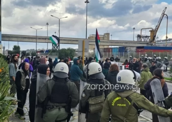 Διαδηλωτές και ισχυρές αστυνομικές δυνάμεις στη Σούδα για το Crown Iris (Φωτογραφίες, βίντεο)