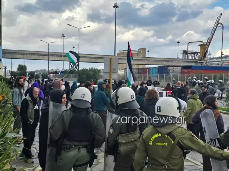 Διαδηλωτές και ισχυρές αστυνομικές δυνάμεις στη Σούδα για το Crown Iris (Φωτογραφίες, βίντεο)