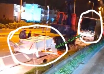 Φορτηγό «έχασε» την πόρτα του στον ΒΟΑΚ – Βίντεο