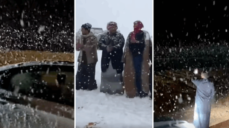 «I'm dreaming of a white Christmas»: Το «έστρωσε» σε Σαουδική Αραβία και Κατάρ - Δείτε βίντεο