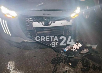 Τροχαίο στα Χανιά: Δίκυκλο συγκρούστηκε με αυτοκίνητο (εικόνες)