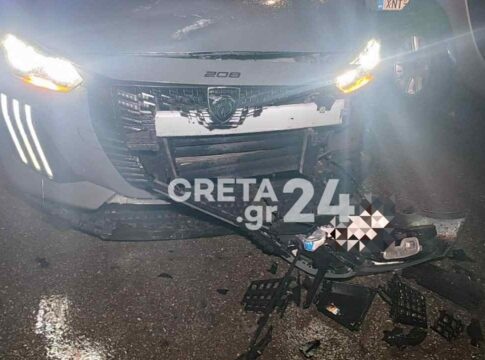 Τροχαίο στα Χανιά: Δίκυκλο συγκρούστηκε με αυτοκίνητο (εικόνες)