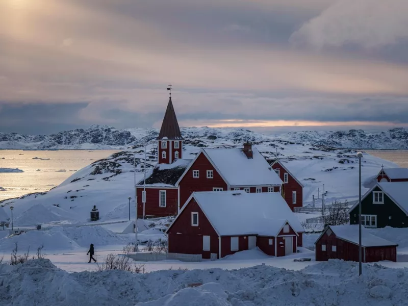 Εκκλησία στο Γροιλανδία χιόνι