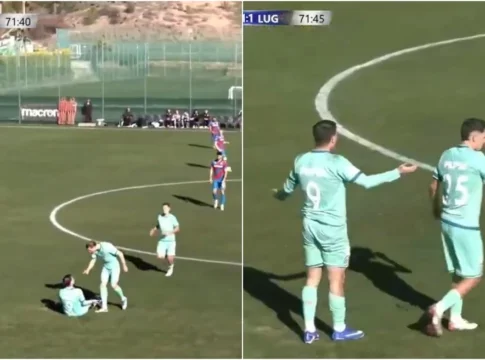 Απίστευτο σκηνικό με Κούτσια: Δέχθηκε επίθεση από συμπαίκτη του σε αγώνα της Λουγκάνο