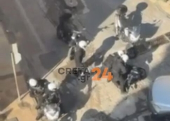 Επεισόδια στην παραλιακή Ηρακλείου: Η στιγμή της σύλληψης οπαδού από τους αστυνομικούς