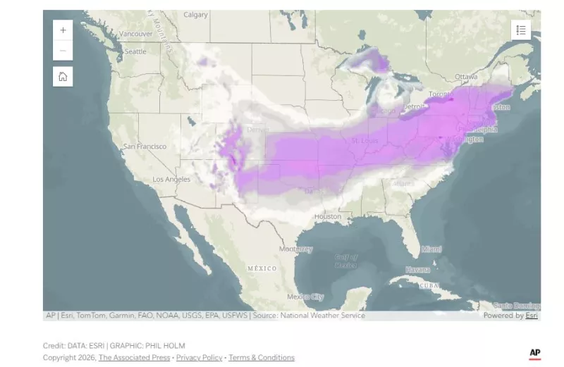 Χάρτης για χιονόπτωση στις ΗΠΑ