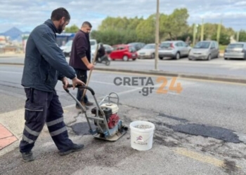 Ηράκλειο: Ο Δήμος κλείνει τις λακκούβες πριν τον εργολάβο