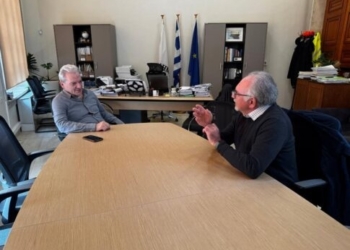 Συνάντηση του Δημάρχου Ηρακλείου Αλέξη Καλοκαιρινού με το νέο Πρόεδρο της Ηράκλειας Πρωτοβουλίας Μιχάλη Ταρουδάκη