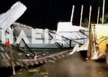 Ανεμοστρόβιλος έπληξε τον Πύργο - Πτώσεις δέντρων, σπασμένες βιτρίνες και κατολισθήσεις (βίντεο)