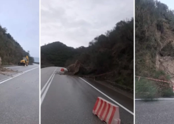 Κλειστό τμήμα στην Εθνική Οδό Ηγουμενίτσας – Μαυροματίου μετά από πτώση βράχου