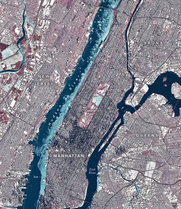 Νέα Υόρκη: Δορυφορική εικόνα αποκαλύπτει τη στιγμή που ο ποταμός Χάντσον έγινε παγοδρόμιο