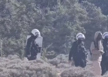 Γαύδος: Με διμοιρίες ΜΑΤ η επιχείρηση κατεδάφισης ξύλινων κατασκευών- Δείτε βίντεο