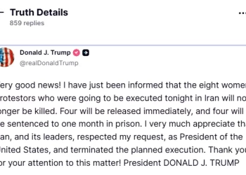 Ο Τραμπ ισχυρίζεται ότι το Ιράν ανέστειλε τις εκτελέσεις οκτώ γυναικών κατόπιν αιτήματός του