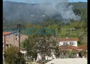 Πυρκαγιά στον Πλατανιά Σκιάθου